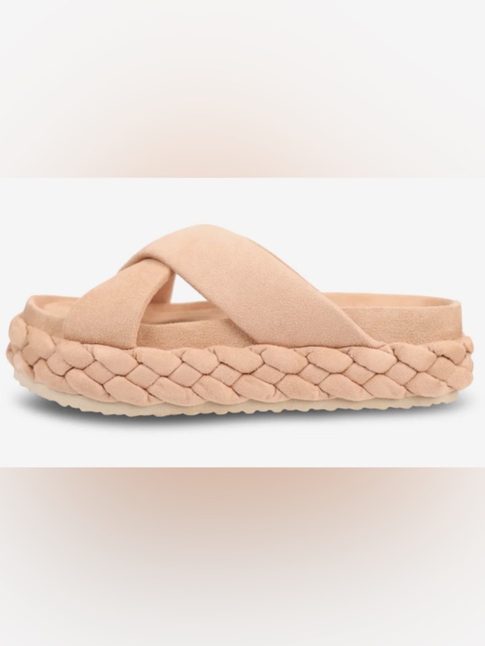Pierre Dumas Mali-1 Braided Platform Heel Sandal/Nude/Blush: Size 8